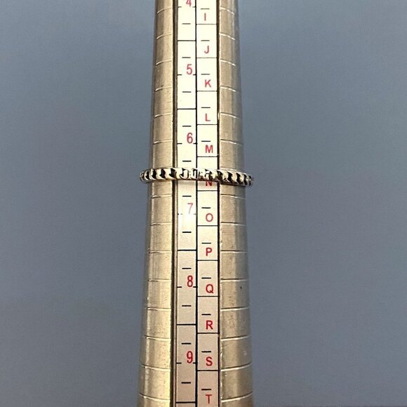 Sterling Silver 925 Dainty Minimalist Round Turquoise Twisted Band Ring Sz 6.5 - Picture 9 of 16